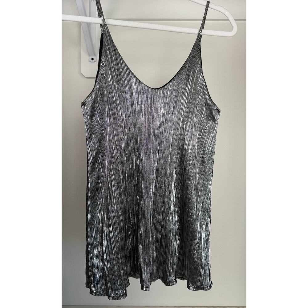 Panhandle Women's Silver Tank Top‎ Cami Spaghetti Strap Size Medium Holiday